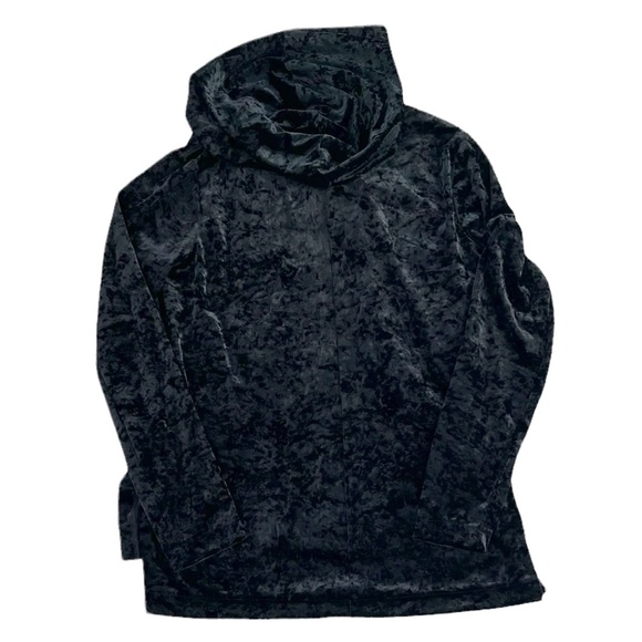 JUICY COUTURE Women's Y2K Black Velour Pullover Sweatshirt ~ Ladies Size Small - Picture 2 of 8
